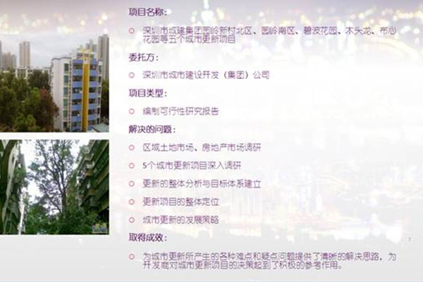 深圳市城建集团五个城市更新项目